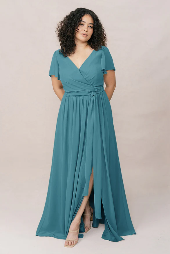Harper Chiffon Faux Wrap Dress | Made To Order - Image 29