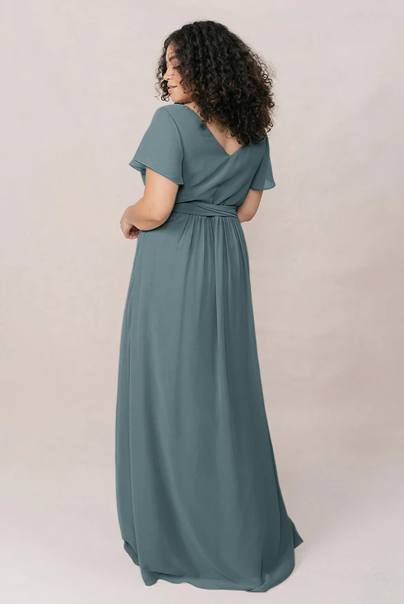 Harper Chiffon Faux Wrap Dress | Made To Order - Image 38