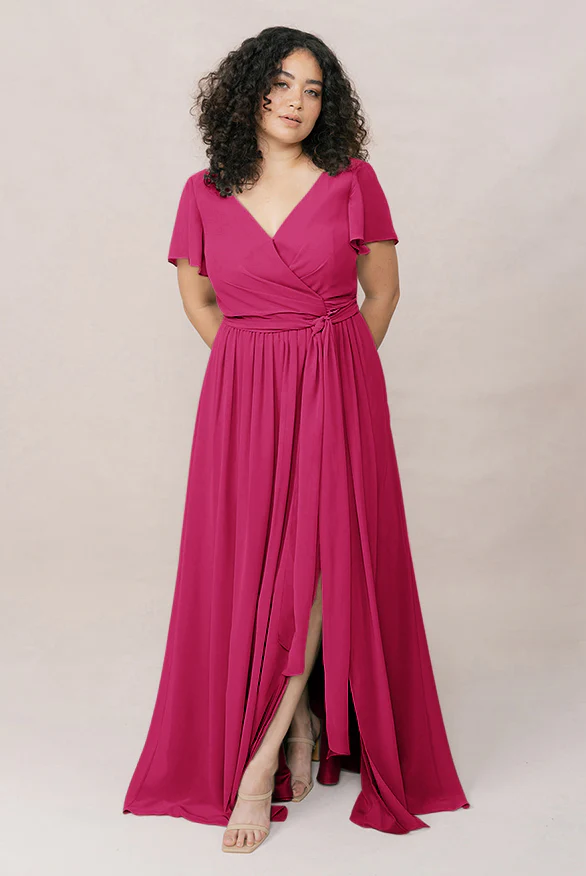 Harper Chiffon Faux Wrap Dress | Made To Order - Image 43