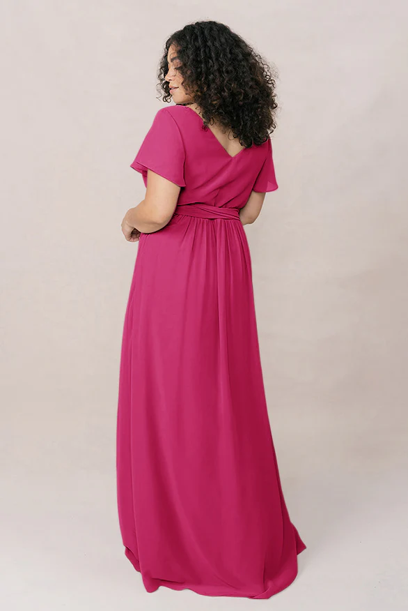 Harper Chiffon Faux Wrap Dress | Made To Order - Image 44