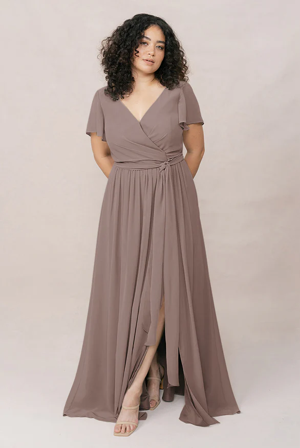Harper Chiffon Faux Wrap Dress | Made To Order - Image 45