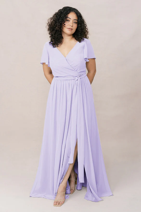 Harper Chiffon Faux Wrap Dress | Made To Order - Image 49