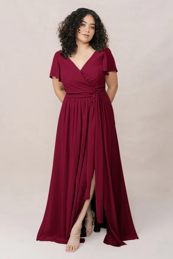Harper Chiffon Faux Wrap Dress | Made To Order - Image 53