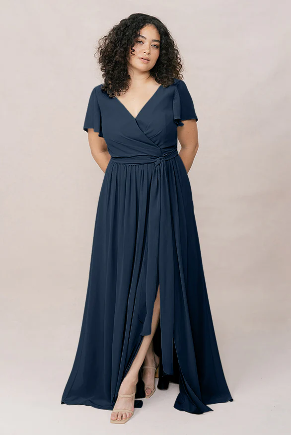 Harper Chiffon Faux Wrap Dress | Made To Order - Image 67