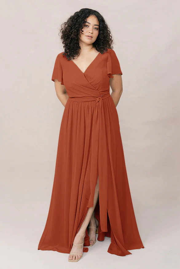 Harper Chiffon Faux Wrap Dress | Made To Order - Image 81