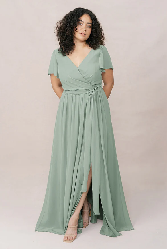 Harper Chiffon Faux Wrap Dress | Made To Order - Image 83