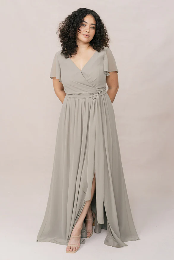 Harper Chiffon Faux Wrap Dress | Made To Order - Image 87