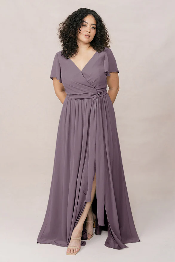 Harper Chiffon Faux Wrap Dress | Made To Order - Image 93