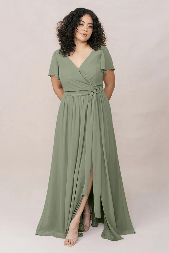 Harper Chiffon Faux Wrap Dress | Made To Order - Image 99