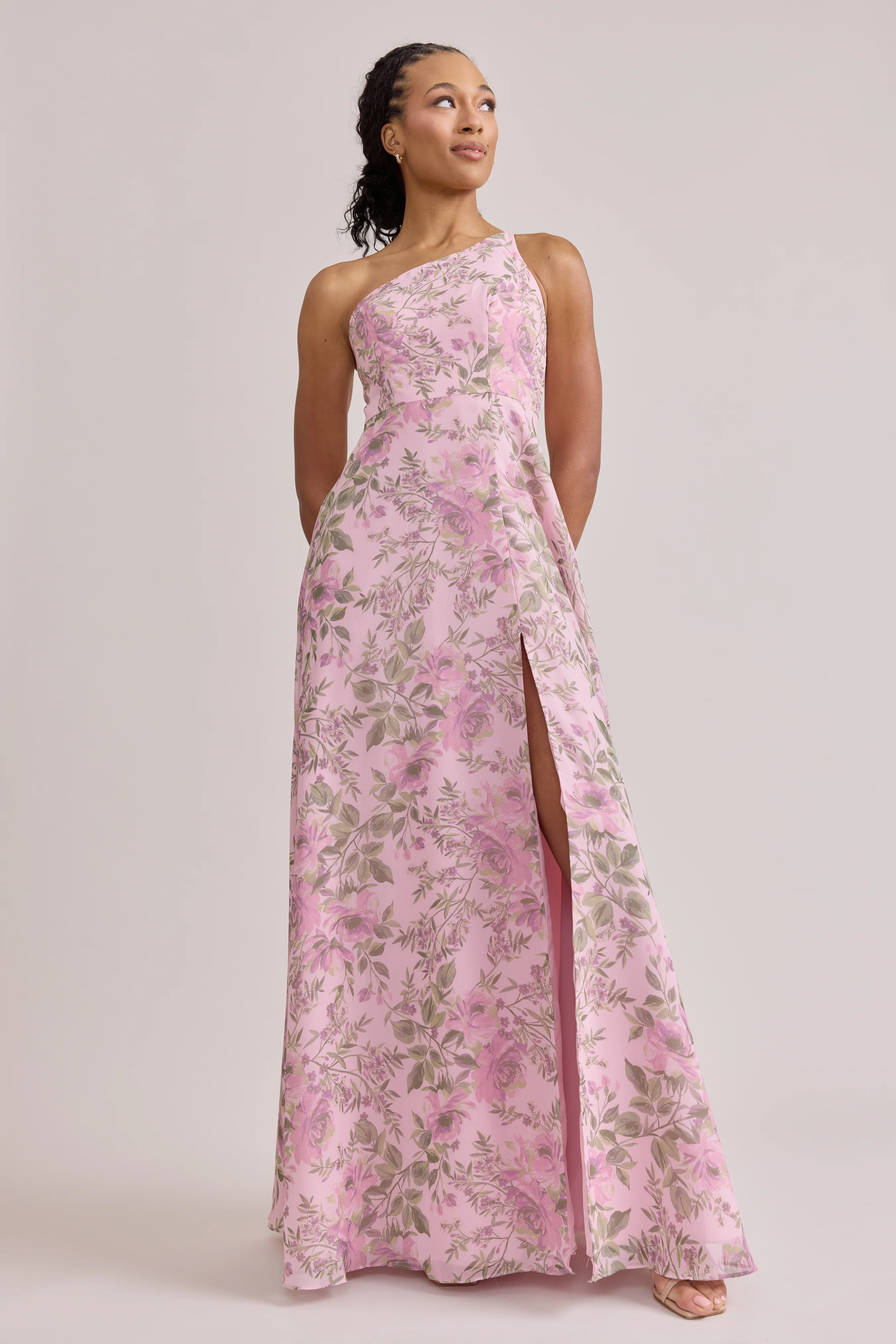 Inez Chiffon Floral Print Dress | Made To Order - Image 49