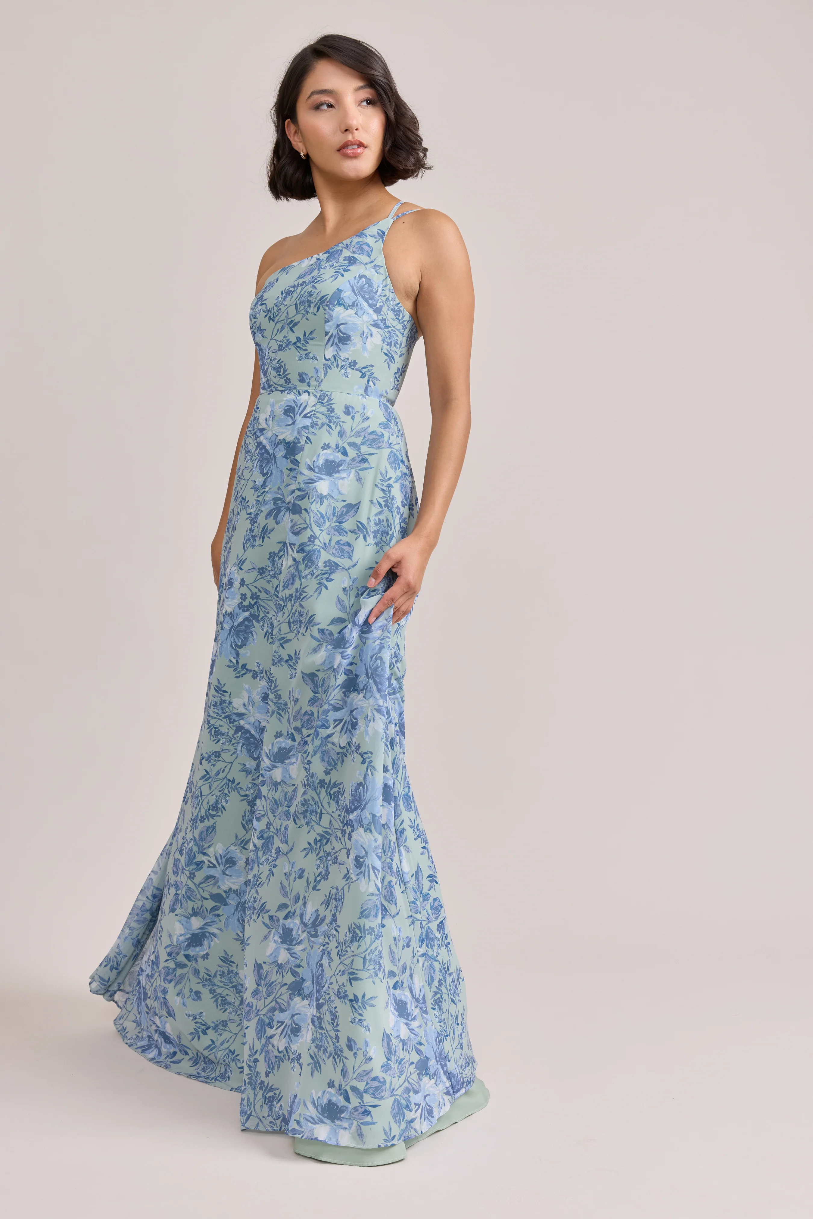 Inez Chiffon Floral Print Dress | Made To Order - Image 56