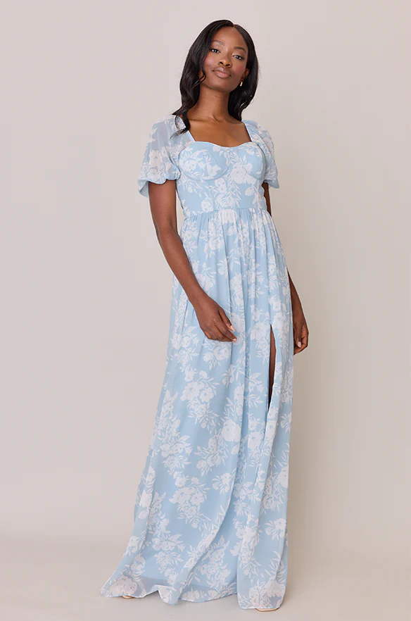 Isabella Chiffon Floral Print Dress | Made To Order - Image 11