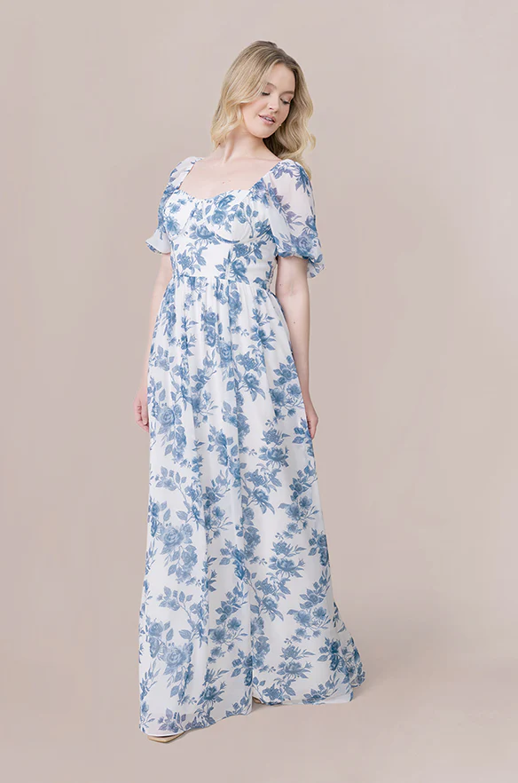 Isabella Chiffon Floral Print Dress | Made To Order - Image 20