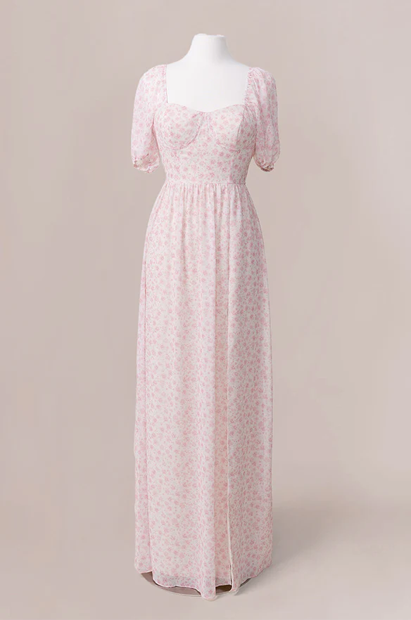 Isabella Chiffon Floral Print Dress | Made To Order - Image 27