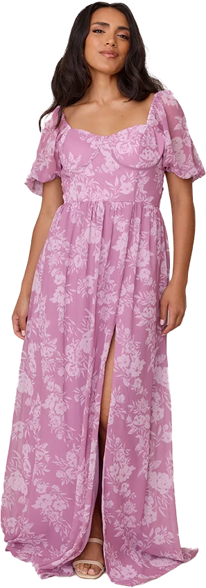 Isabella Chiffon Floral Print Dress | Made To Order - Image 32