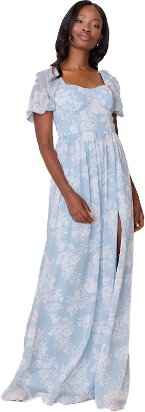 Isabella Chiffon Floral Print Dress | Made To Order - Image 36