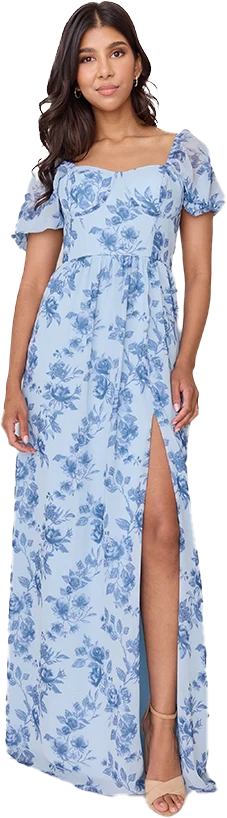 Isabella Chiffon Floral Print Dress | Made To Order - Image 37