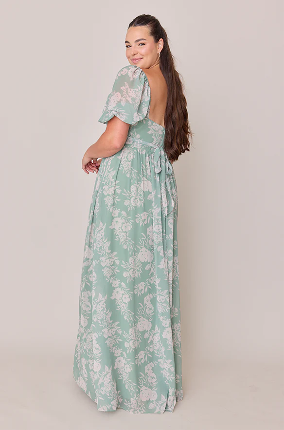 Isabella Chiffon Floral Print Dress | Made To Order - Image 6