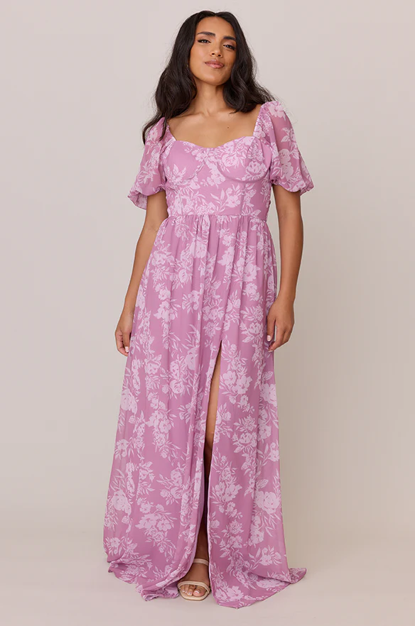 Isabella Chiffon Floral Print Dress | Made To Order - Image 9