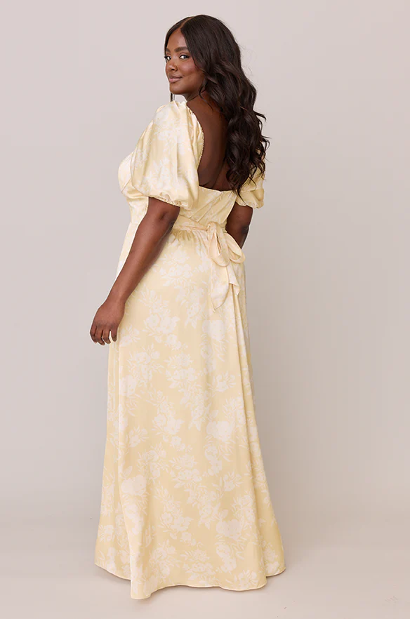 Isabella Satin Floral Print Dress | Made To Order - Image 38