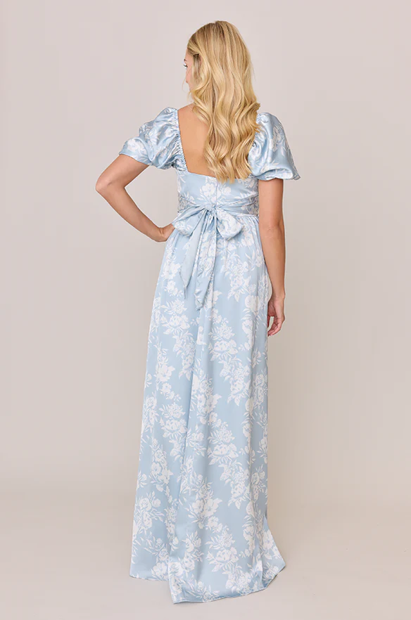 Isabella Satin Floral Print Dress | Made To Order - Image 4