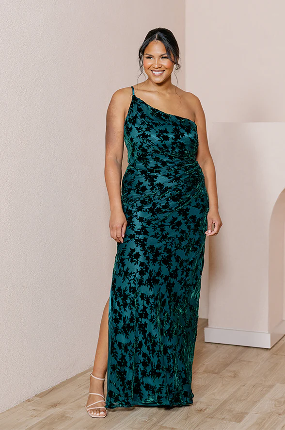 Jade Floral Burnout Velvet Dress | Made To Order - Image 3