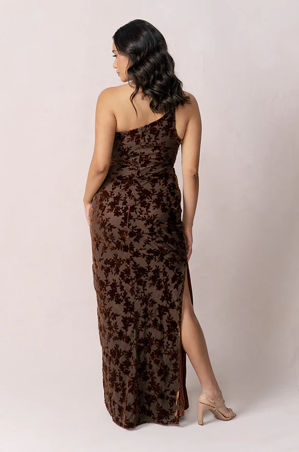 Jade Floral Burnout Velvet Dress | Made To Order - Image 5