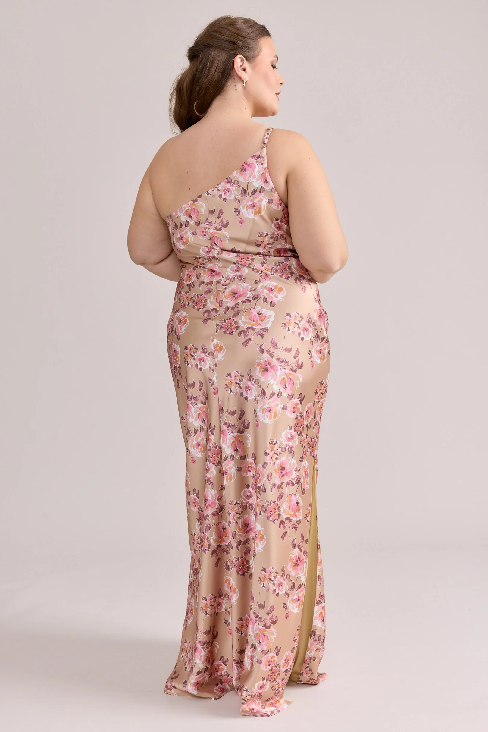 Jade Satin Floral Print Dress | Made To Order - Image 110