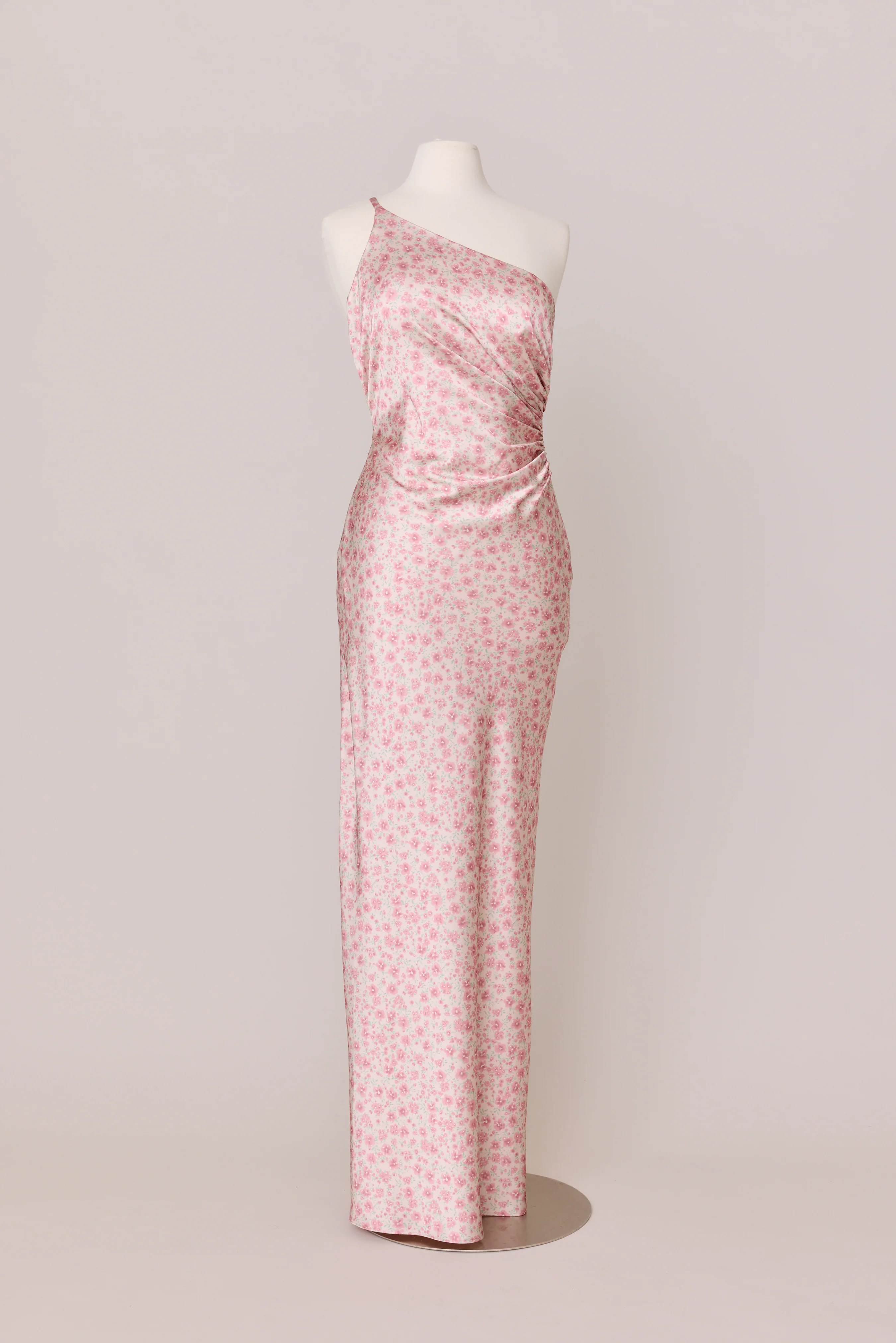 Jade Satin Floral Print Dress | Made To Order - Image 17