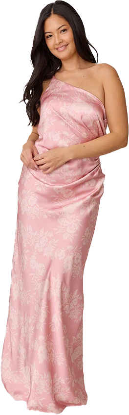 Jade Satin Floral Print Dress | Made To Order - Image 72