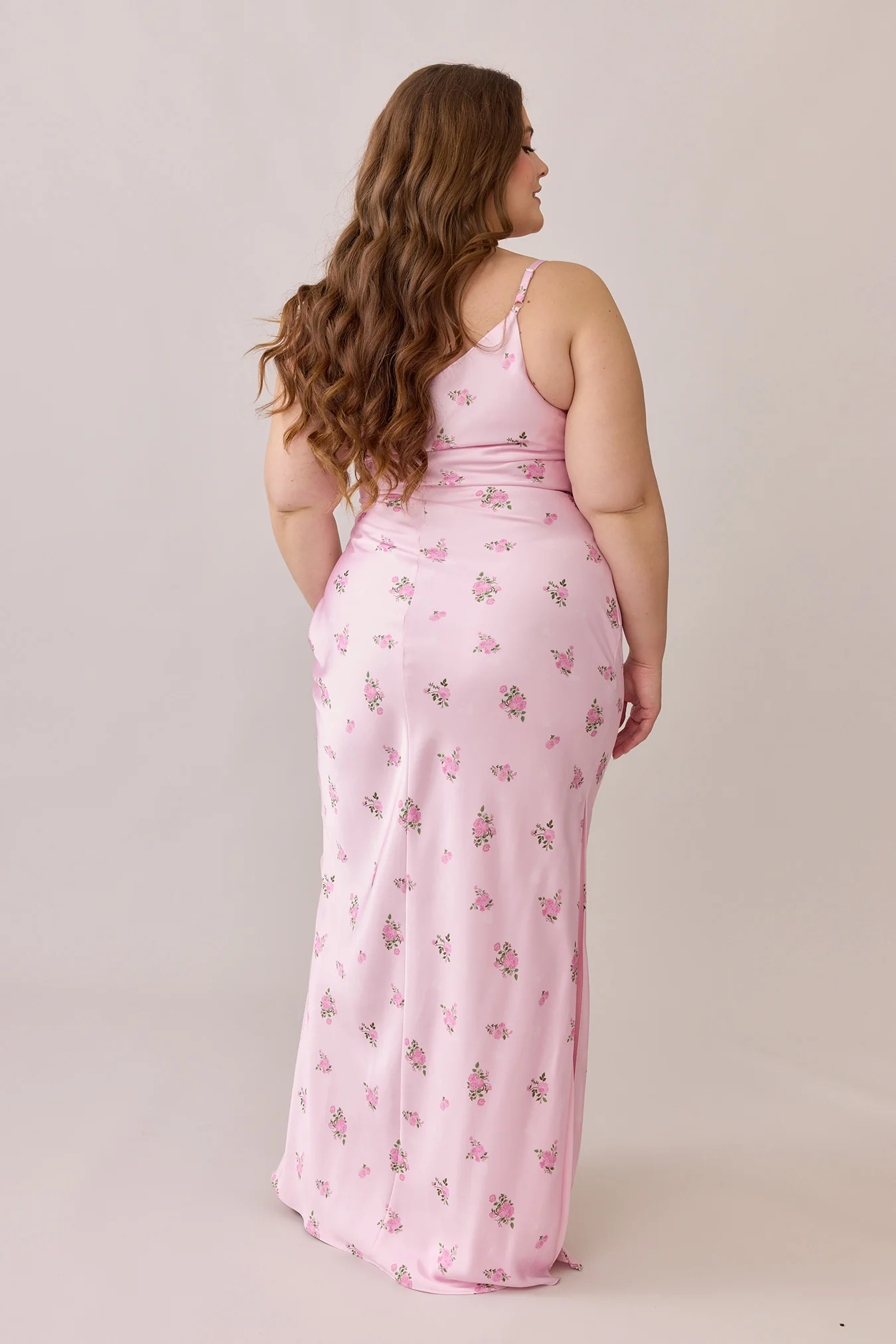 Jade Satin Floral Print Dress | Made To Order - Image 75