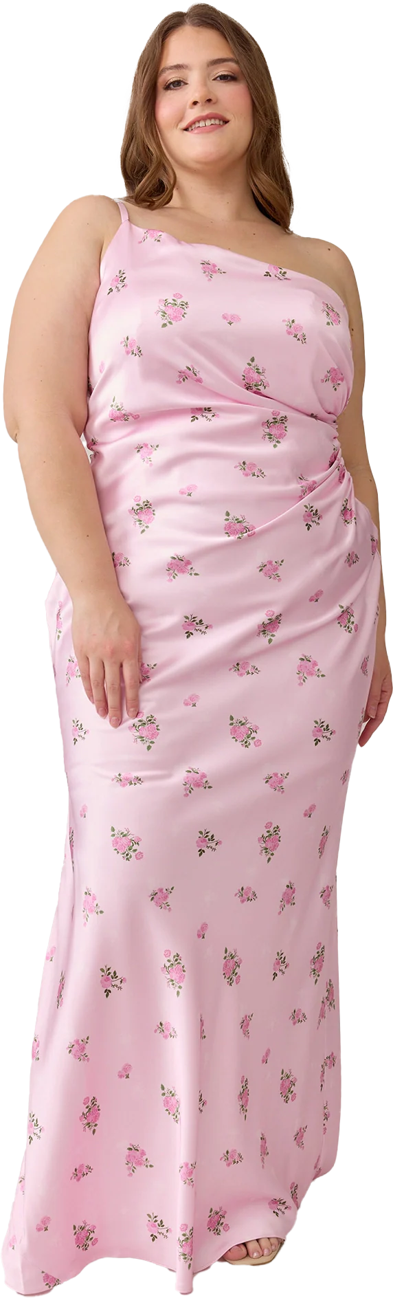 Jade Satin Floral Print Dress | Made To Order - Image 79