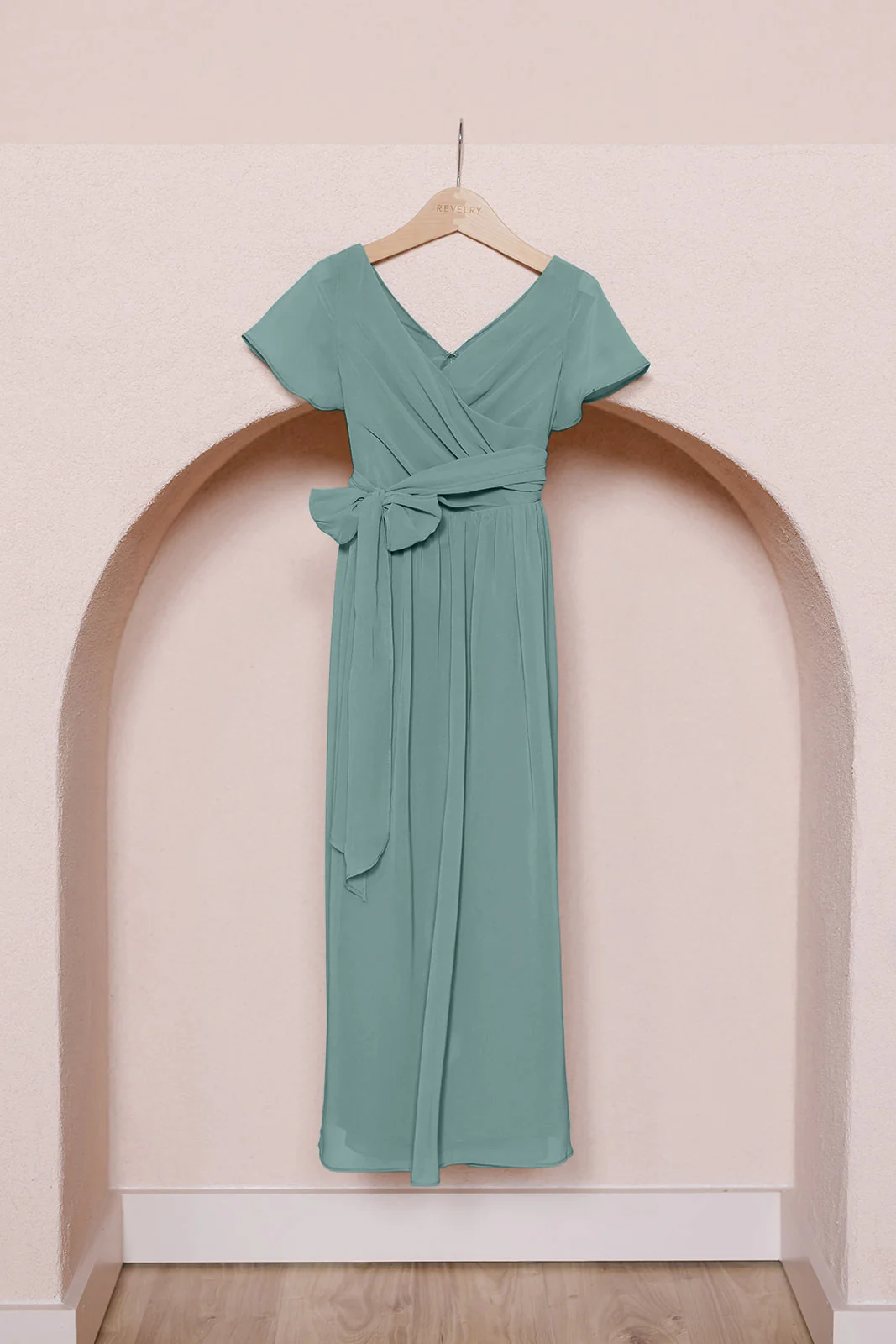 Juniors Harper Chiffon Faux Wrap Dress | Made To Order - Image 16