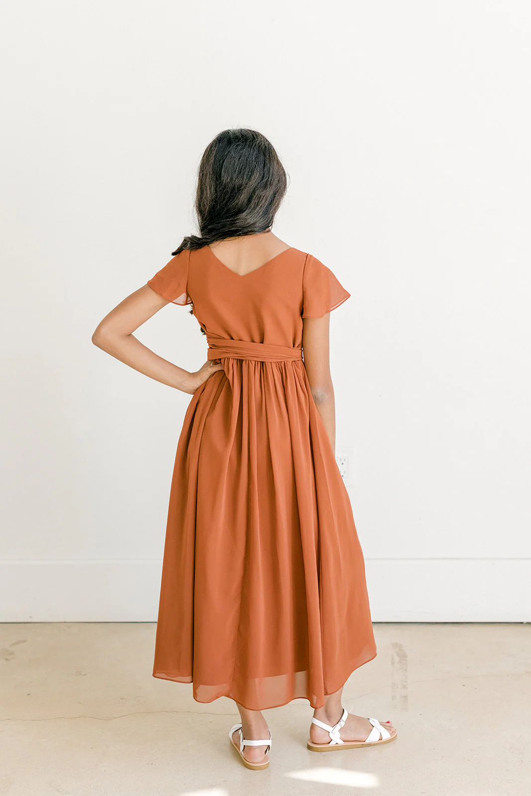 Juniors Harper Chiffon Faux Wrap Dress | Made To Order - Image 3