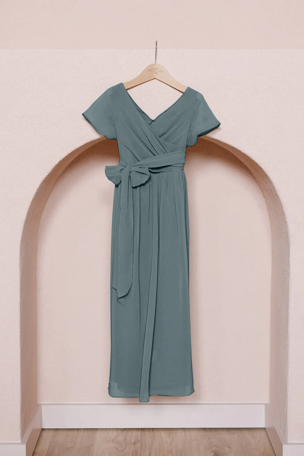 Juniors Harper Chiffon Faux Wrap Dress | Made To Order - Image 30