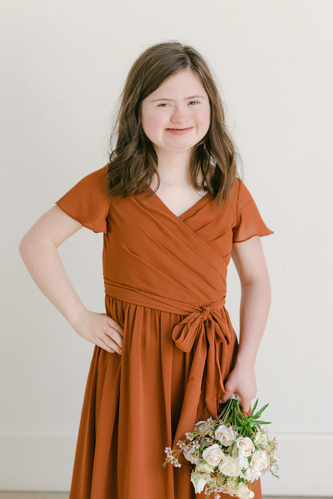 Juniors Harper Chiffon Faux Wrap Dress | Made To Order - Image 5
