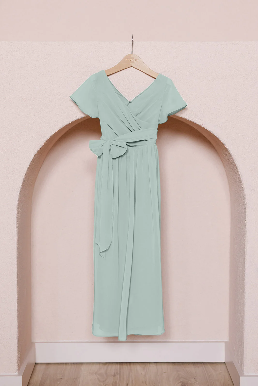 Juniors Harper Chiffon Faux Wrap Dress | Made To Order - Image 58