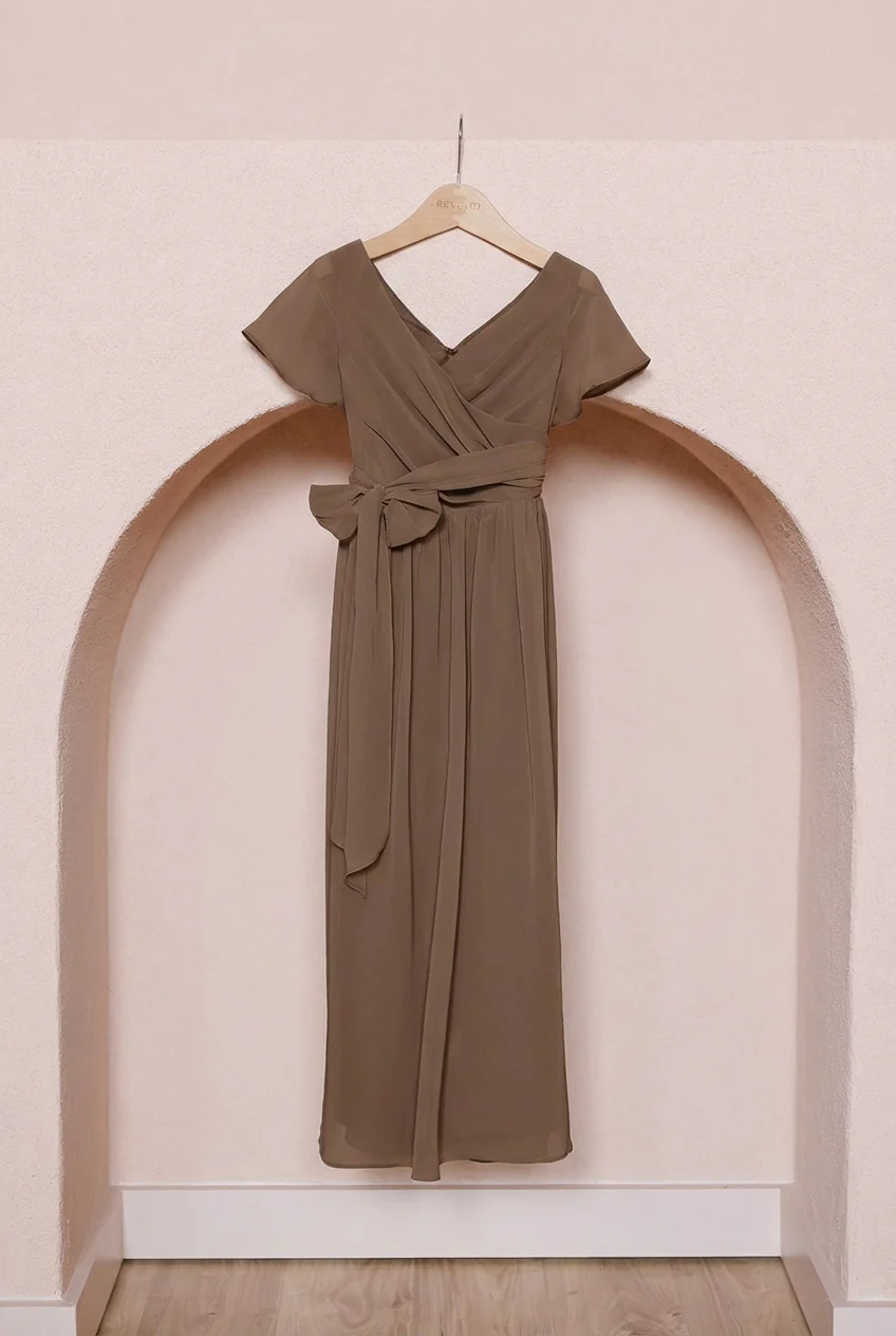 Juniors Harper Chiffon Faux Wrap Dress | Made To Order - Image 63