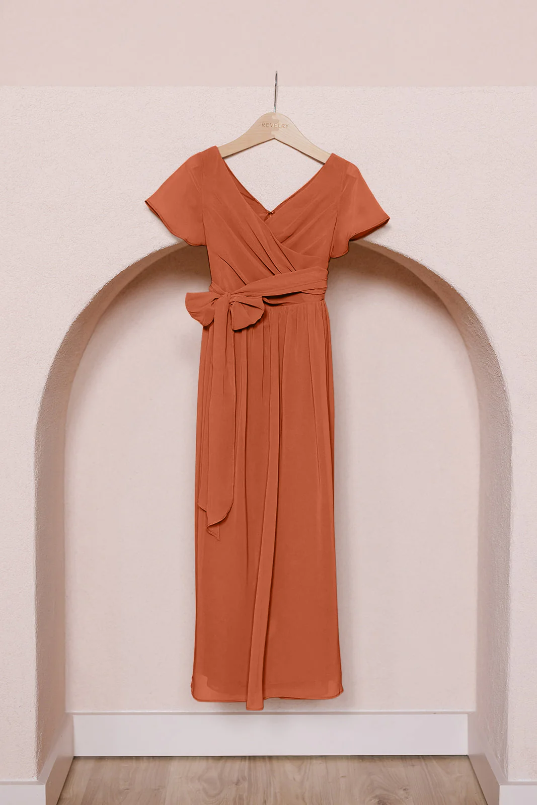 Juniors Harper Chiffon Faux Wrap Dress | Made To Order - Image 9
