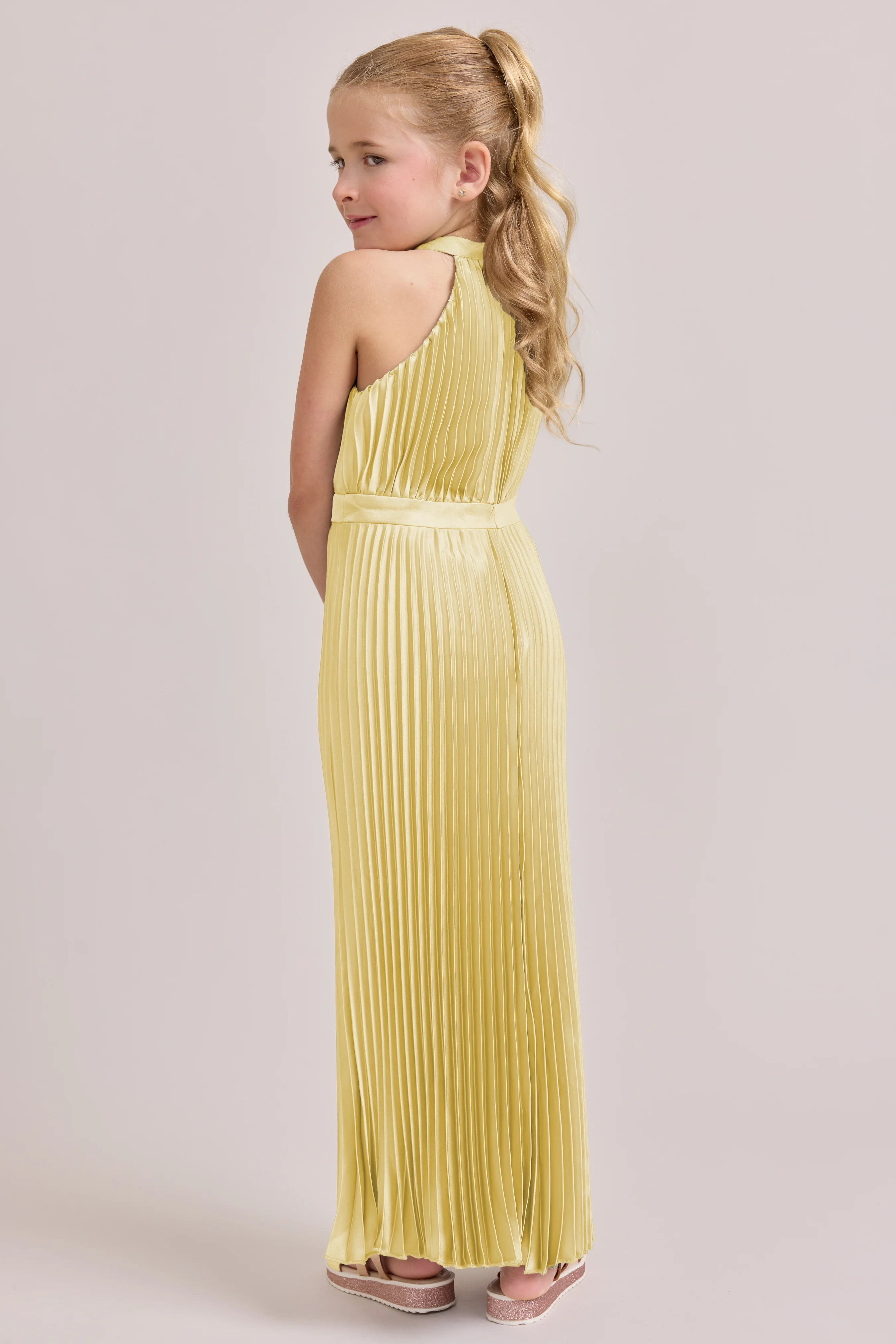 Juniors Mazie Satin Pleated Dress | Made To Order - Image 100