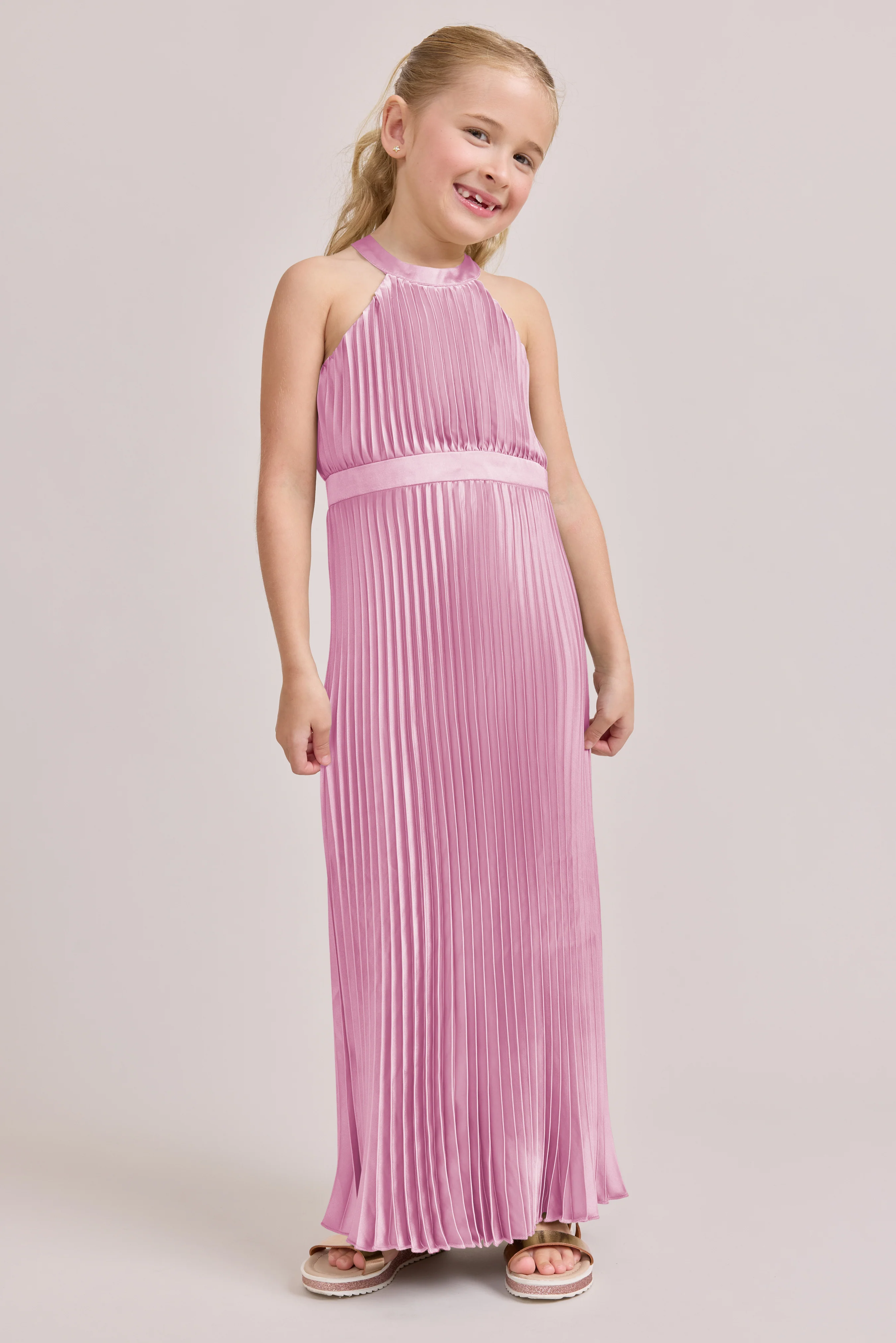 Juniors Mazie Satin Pleated Dress | Made To Order - Image 13