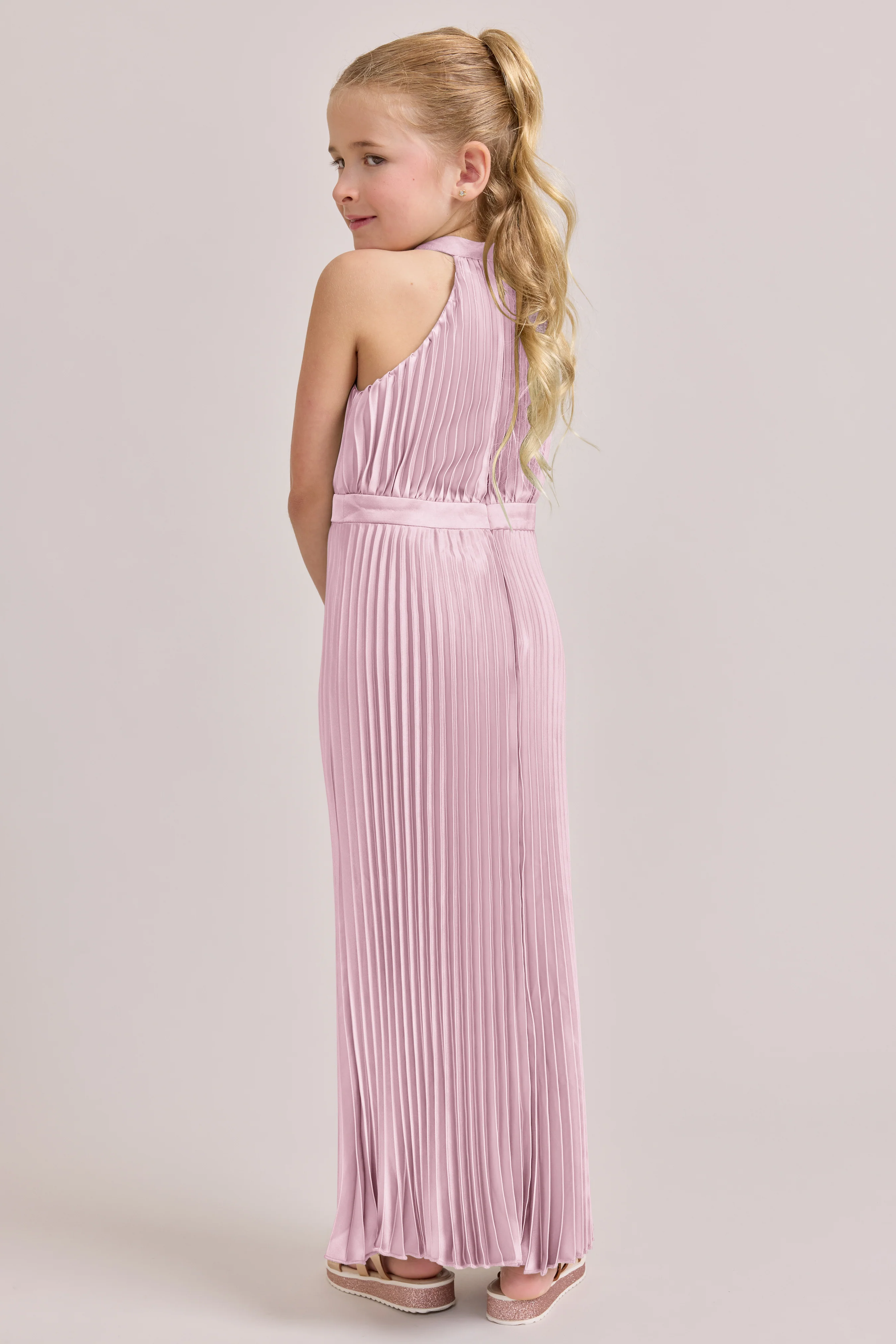 Juniors Mazie Satin Pleated Dress | Made To Order - Image 24