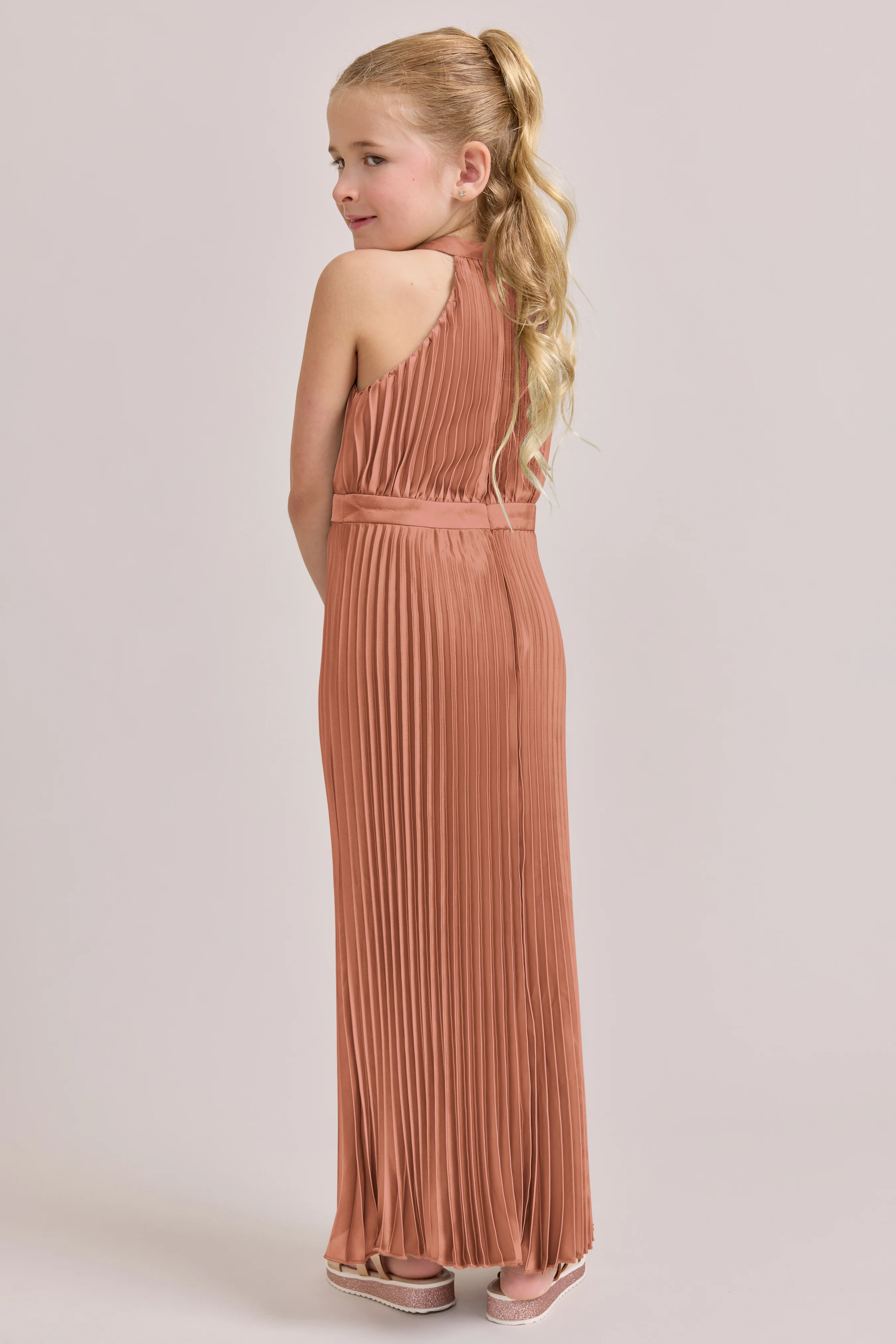 Juniors Mazie Satin Pleated Dress | Made To Order - Image 26