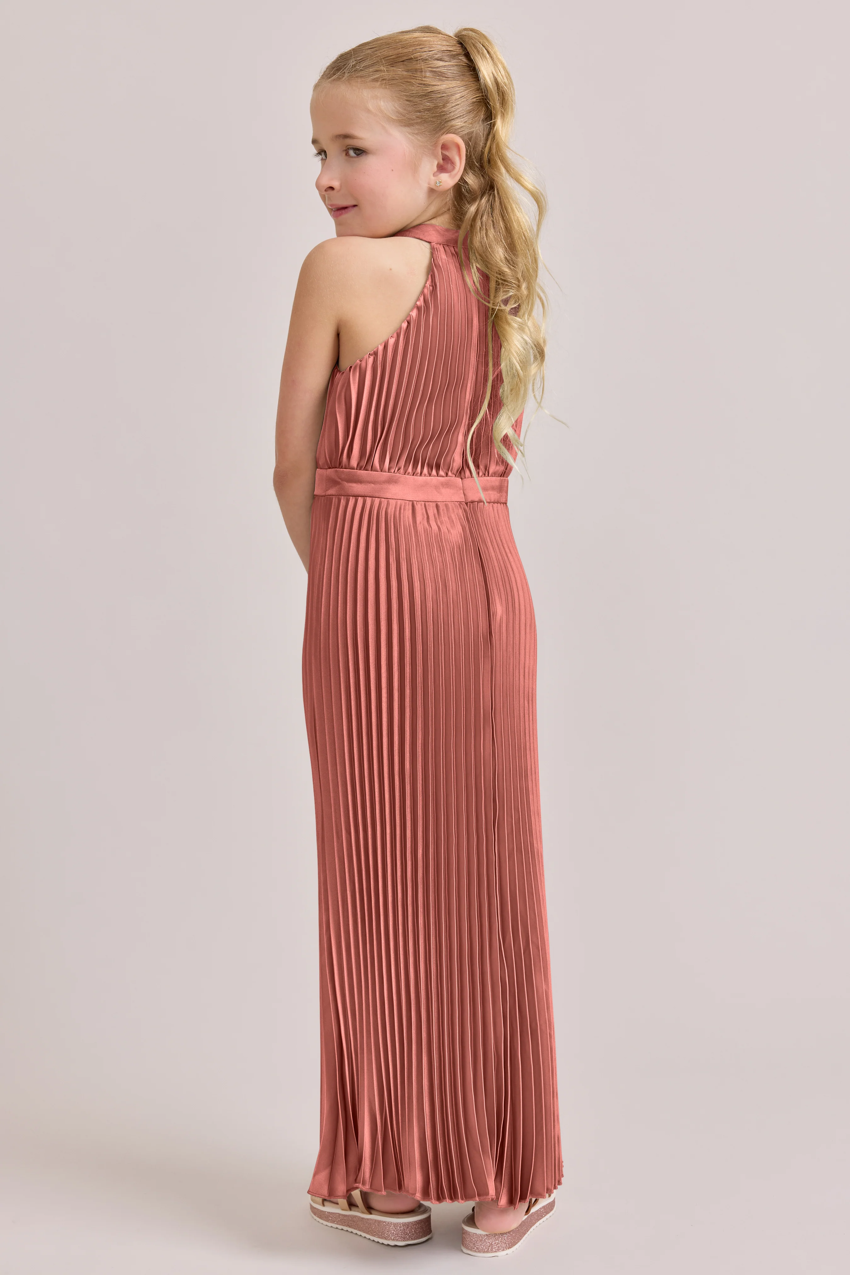 Juniors Mazie Satin Pleated Dress | Made To Order - Image 27
