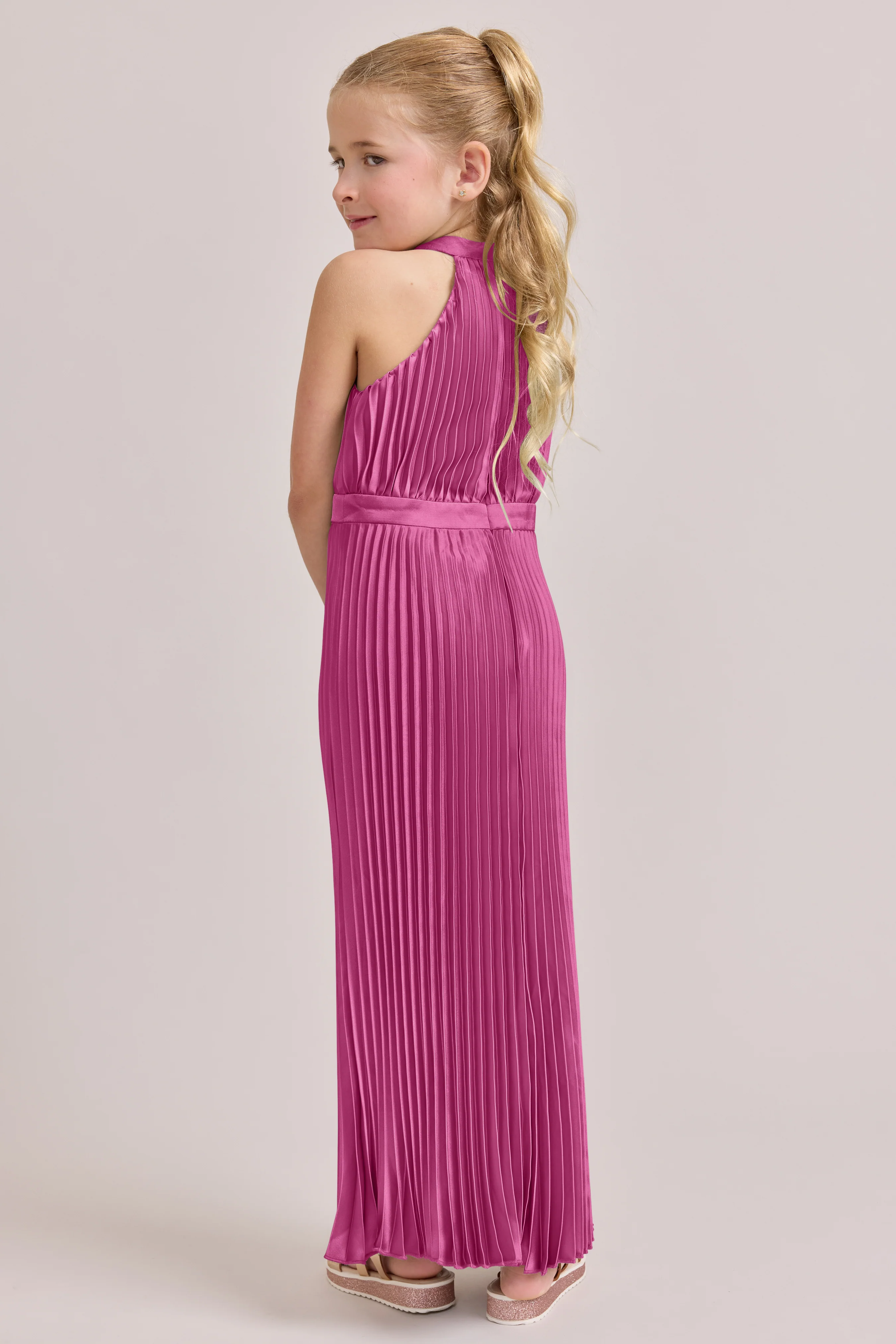 Juniors Mazie Satin Pleated Dress | Made To Order - Image 30