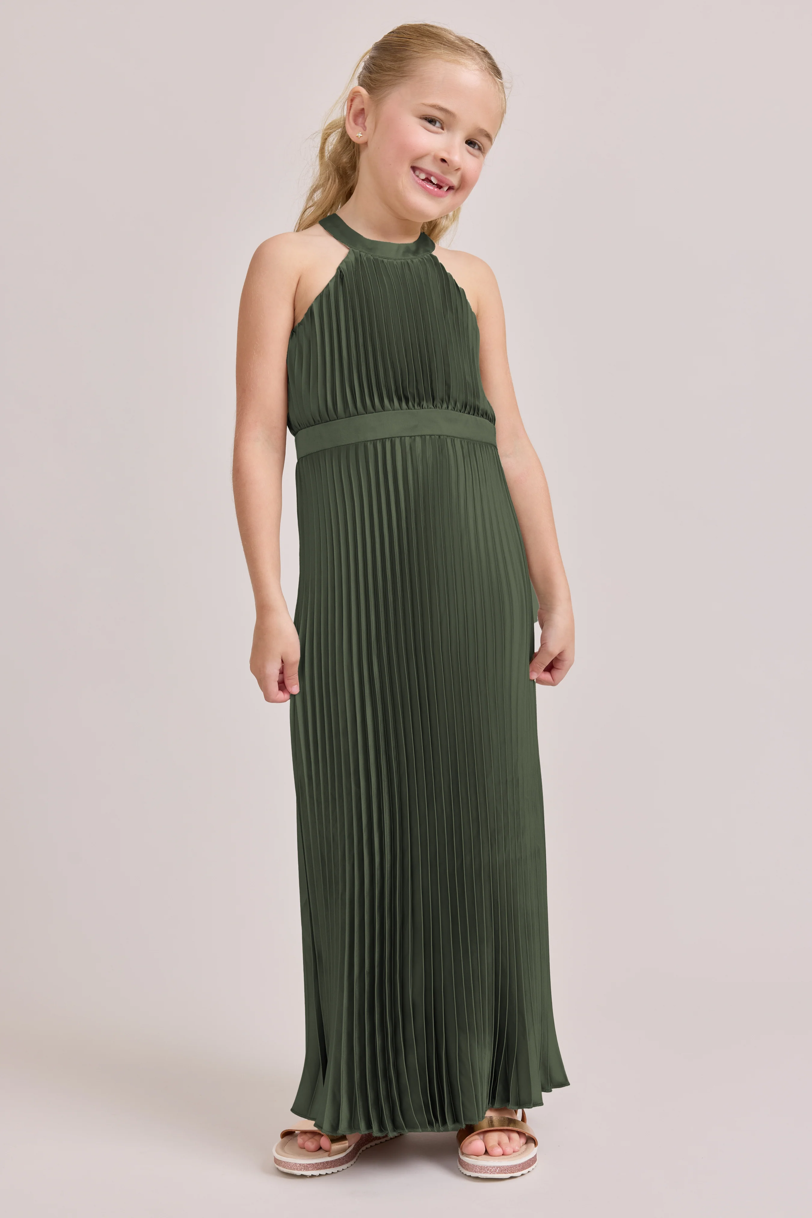 Juniors Mazie Satin Pleated Dress | Made To Order - Image 61