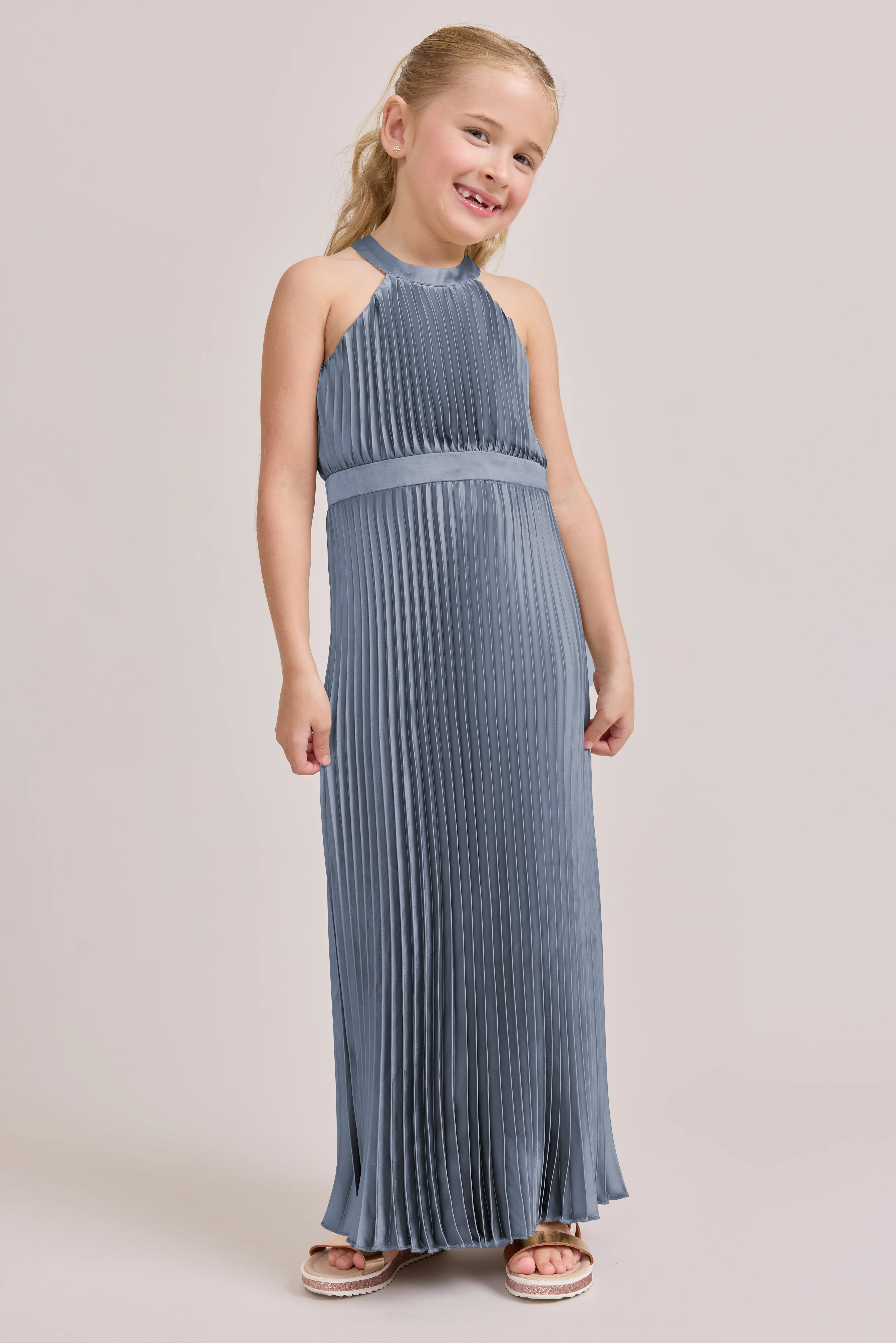Juniors Mazie Satin Pleated Dress | Made To Order - Image 68