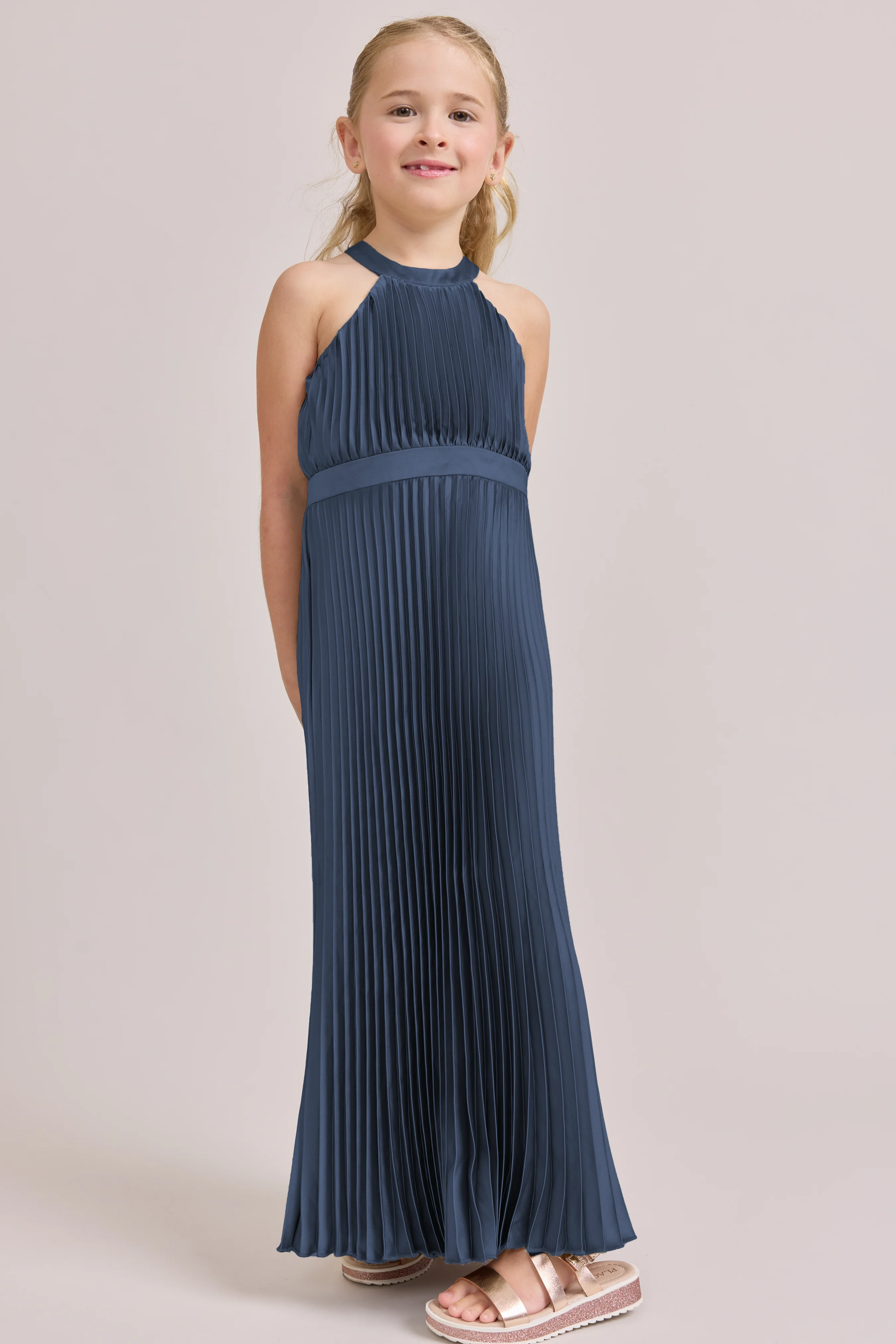 Juniors Mazie Satin Pleated Dress | Made To Order - Image 85