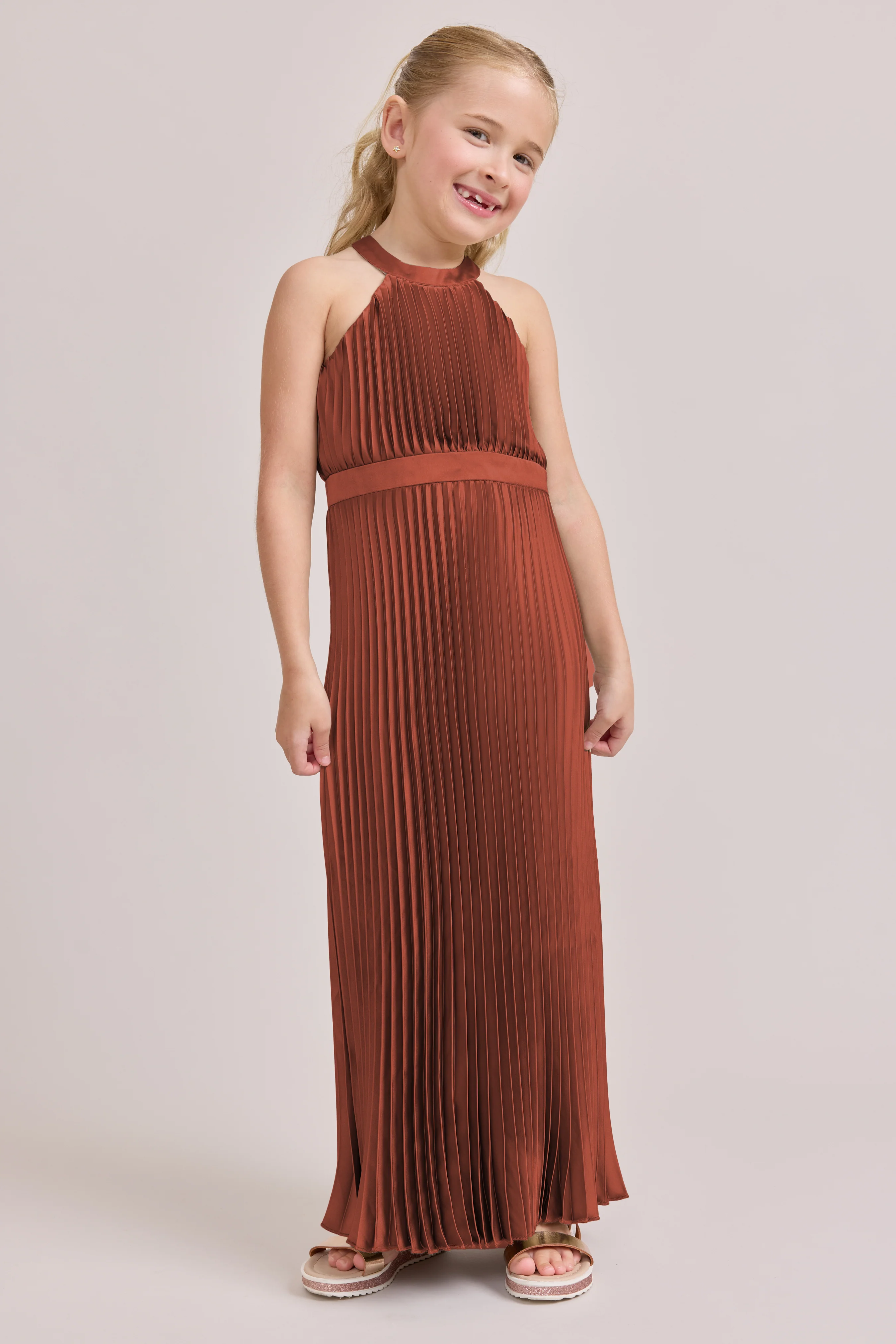 Juniors Mazie Satin Pleated Dress | Made To Order - Image 97