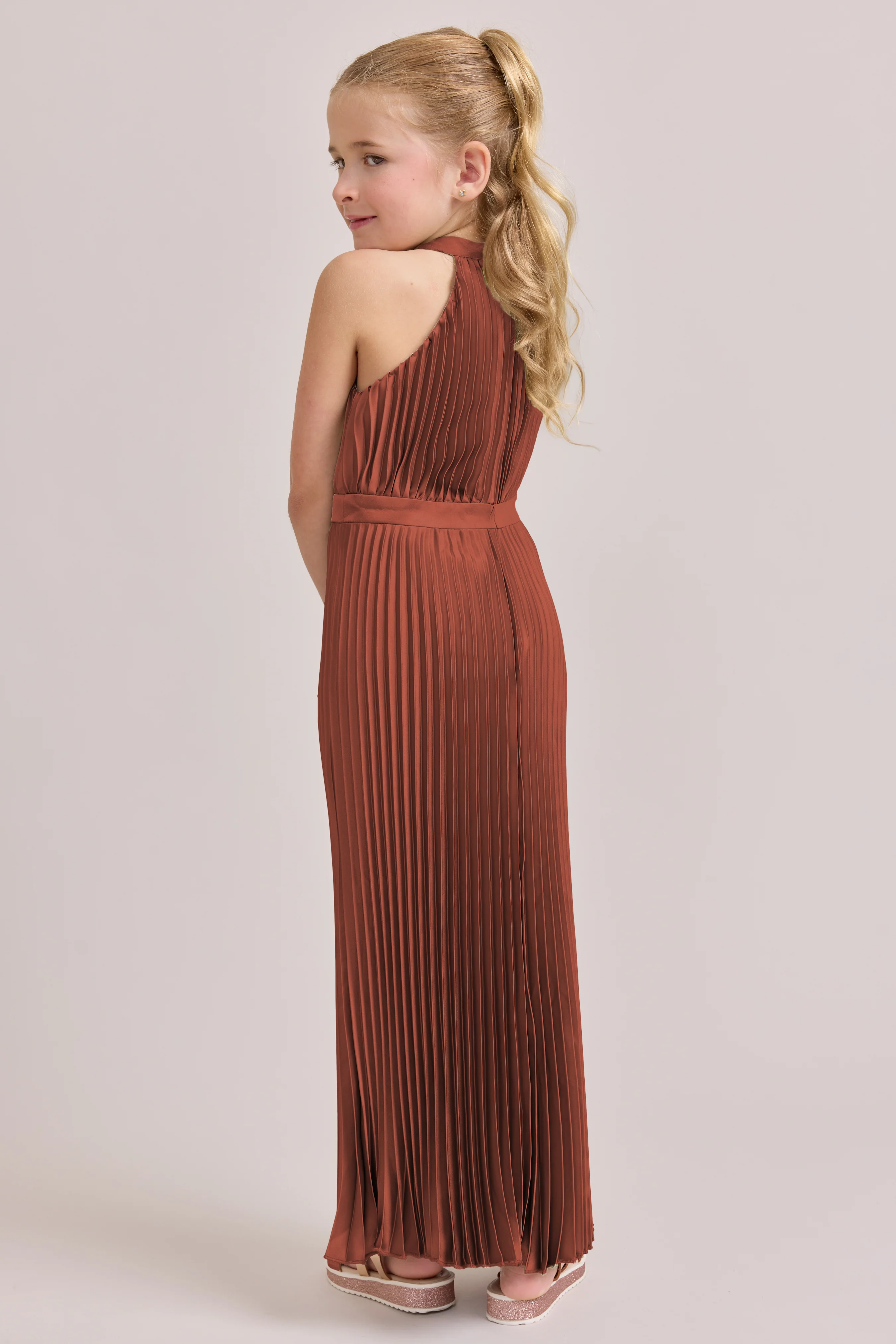 Juniors Mazie Satin Pleated Dress | Made To Order - Image 98